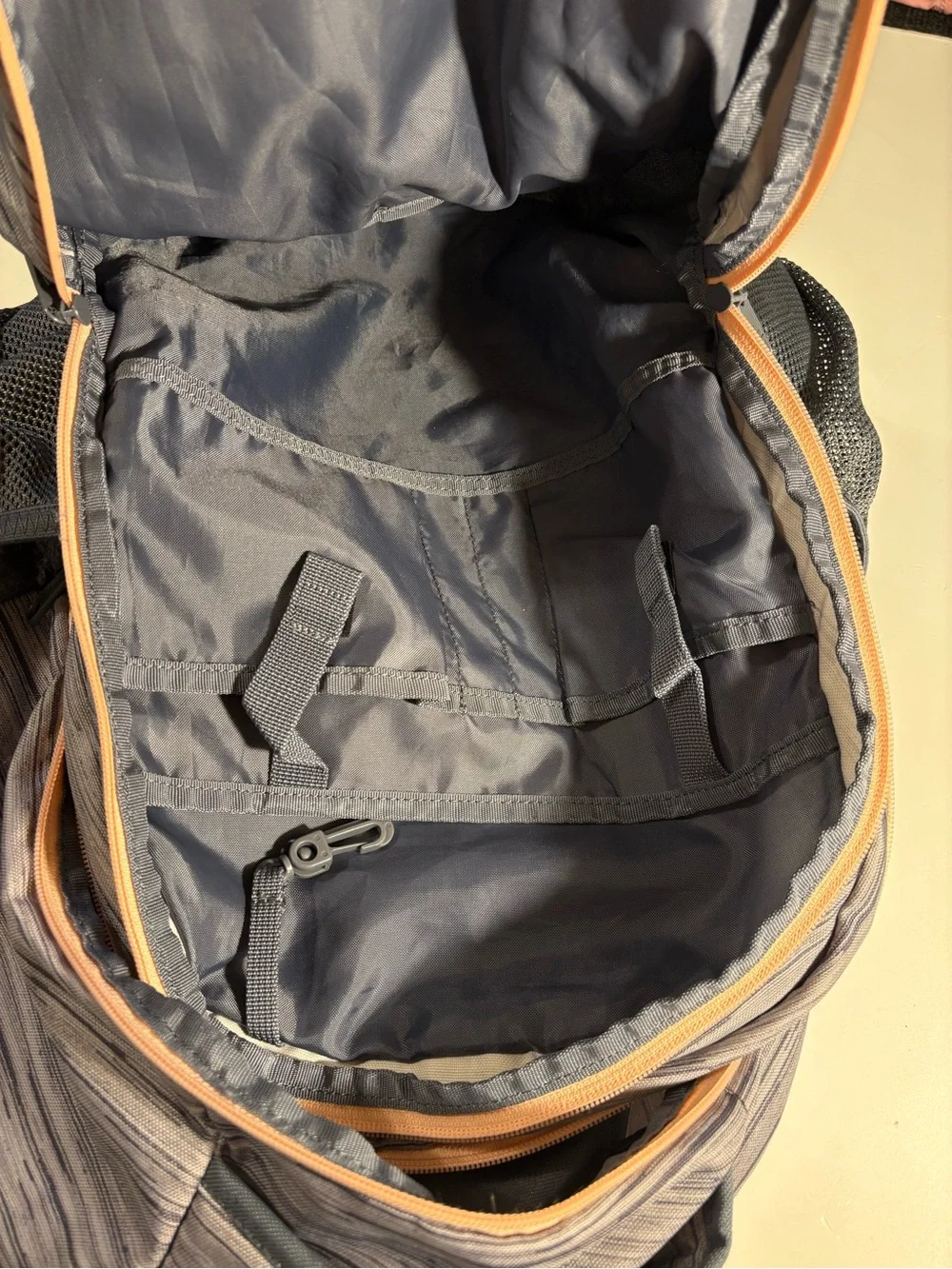adidas Grey Backpack with Blue and Peach Accents